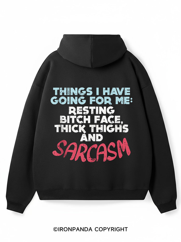 THINGS I HAVE GOING FOR ME Premium Fleece Gym Hoodie