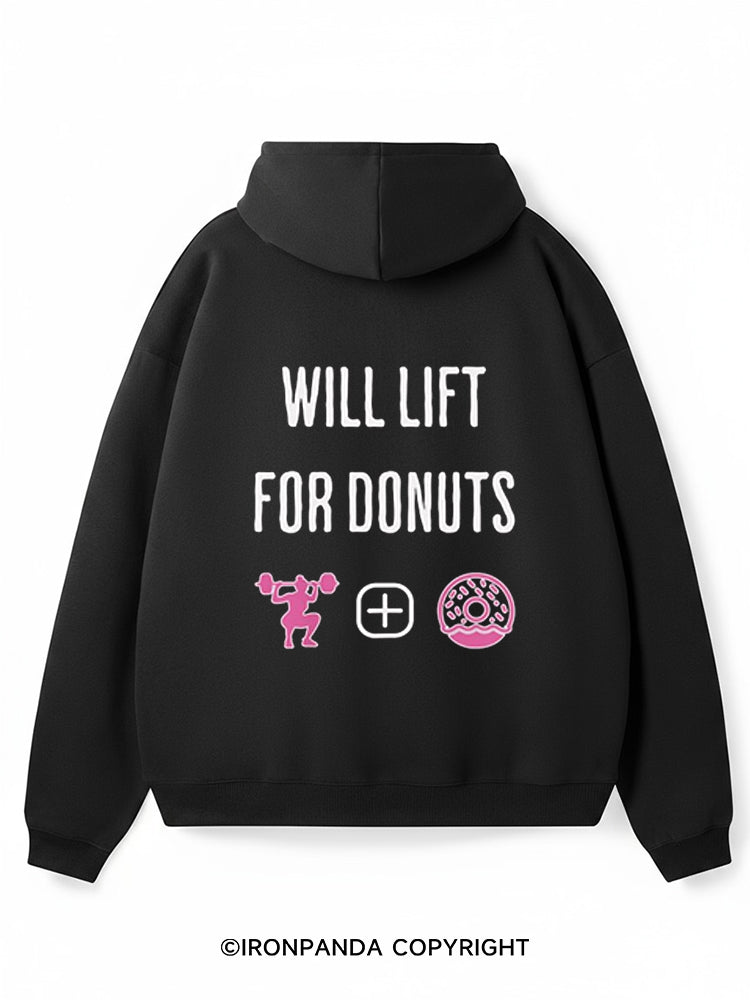 Will Lift for Donuts Premium Fleece Gym Hoodie