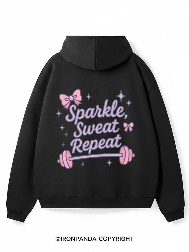 Sparkle Sweat Repeat Premium Fleece Gym Hoodie