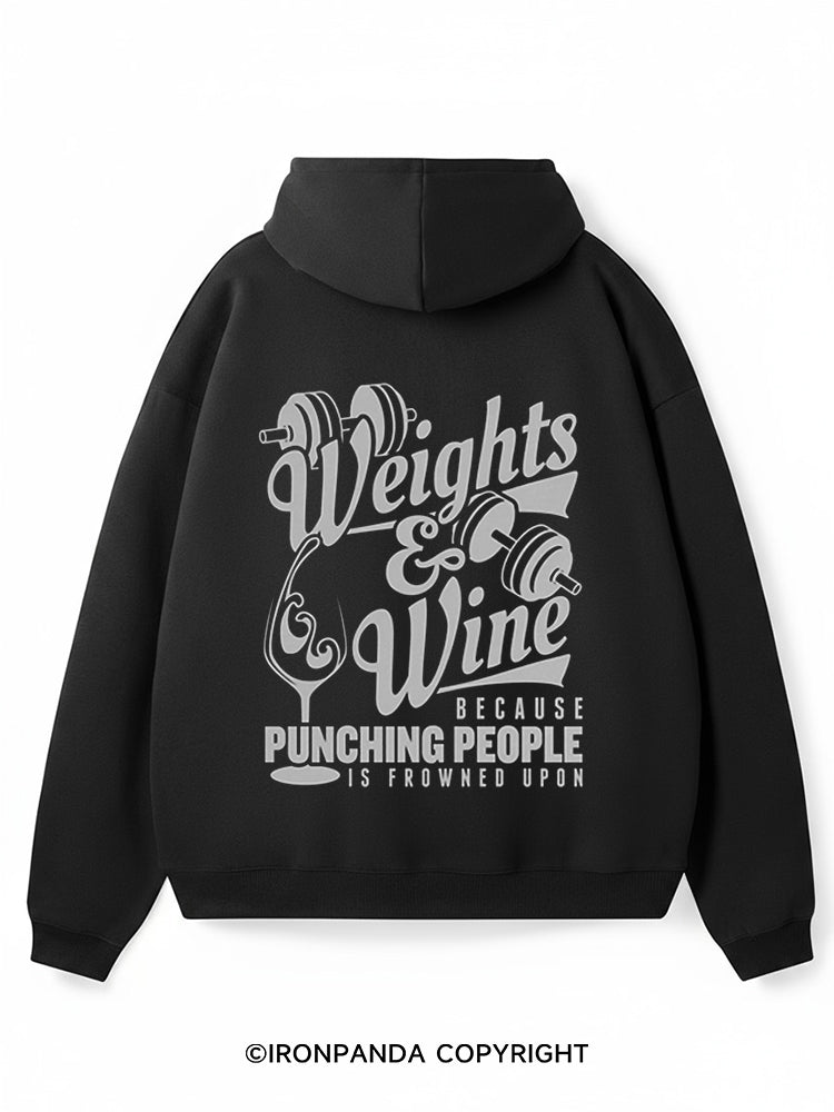 Weights & Wine Premium Fleece Gym Hoodie