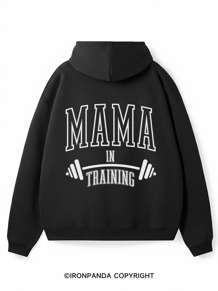 MAMA IN TRAINING Premium Fleece Gym Hoodie