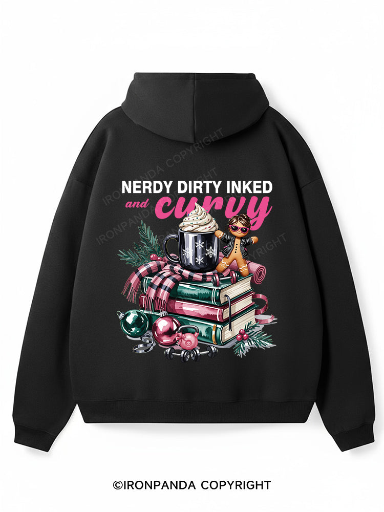 NERDY DIRTY INKED and curuy Premium Fleece Gym Hoodie