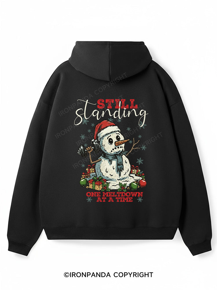 STILL STANDING ONE MELTDOWN AT A TIME Premium Fleece Gym Hoodie