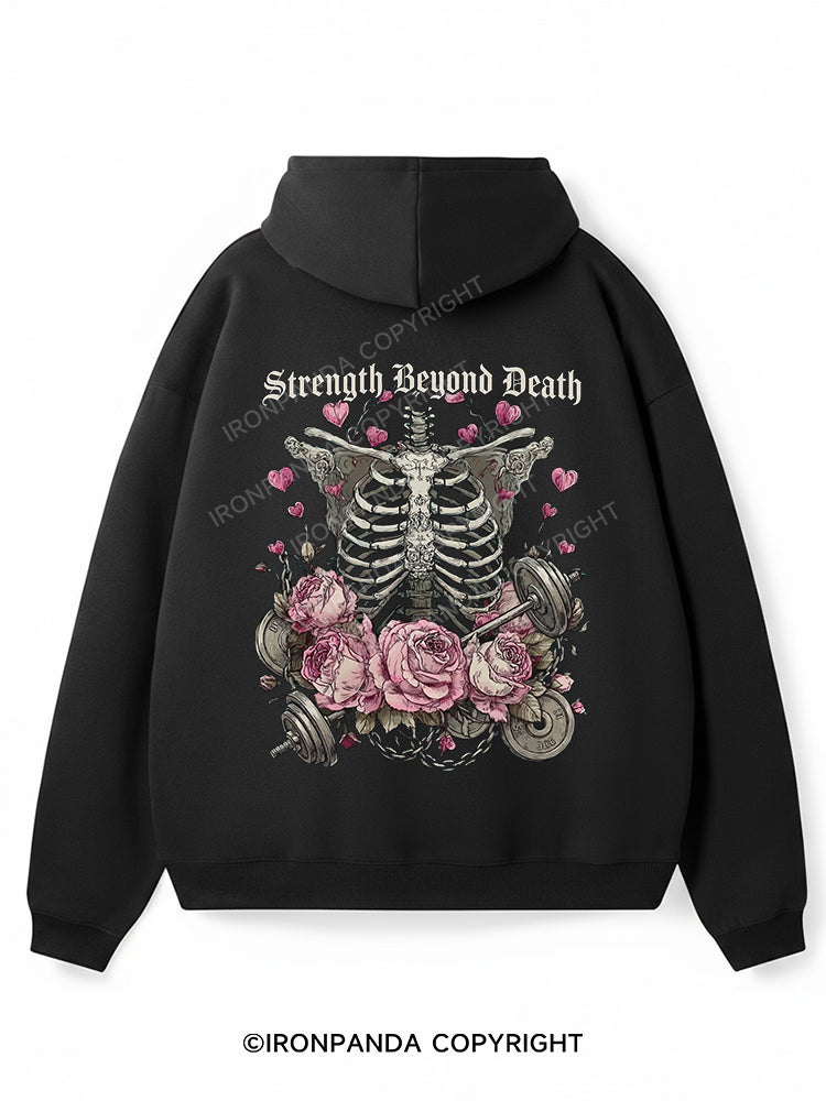 STRENGTH BEYOND DEATH Premium Fleece Gym Hoodie
