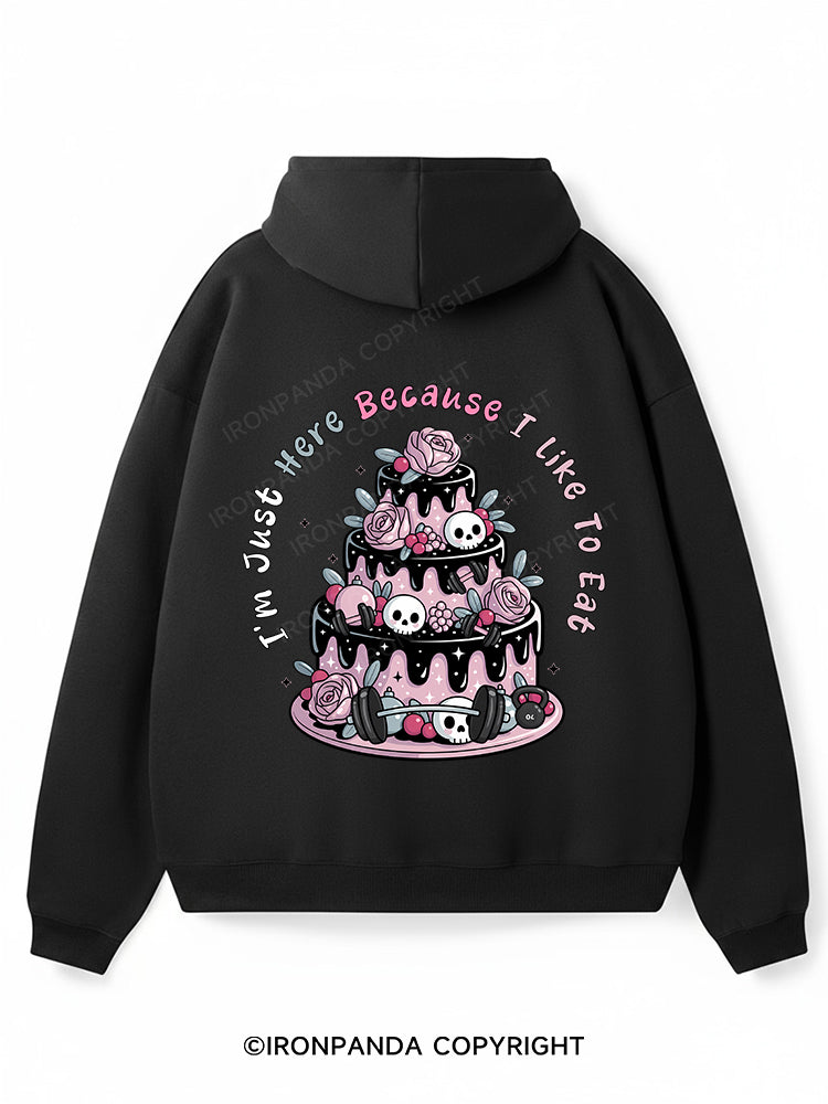 i'm just here because I like to eat Premium Fleece Gym Hoodie