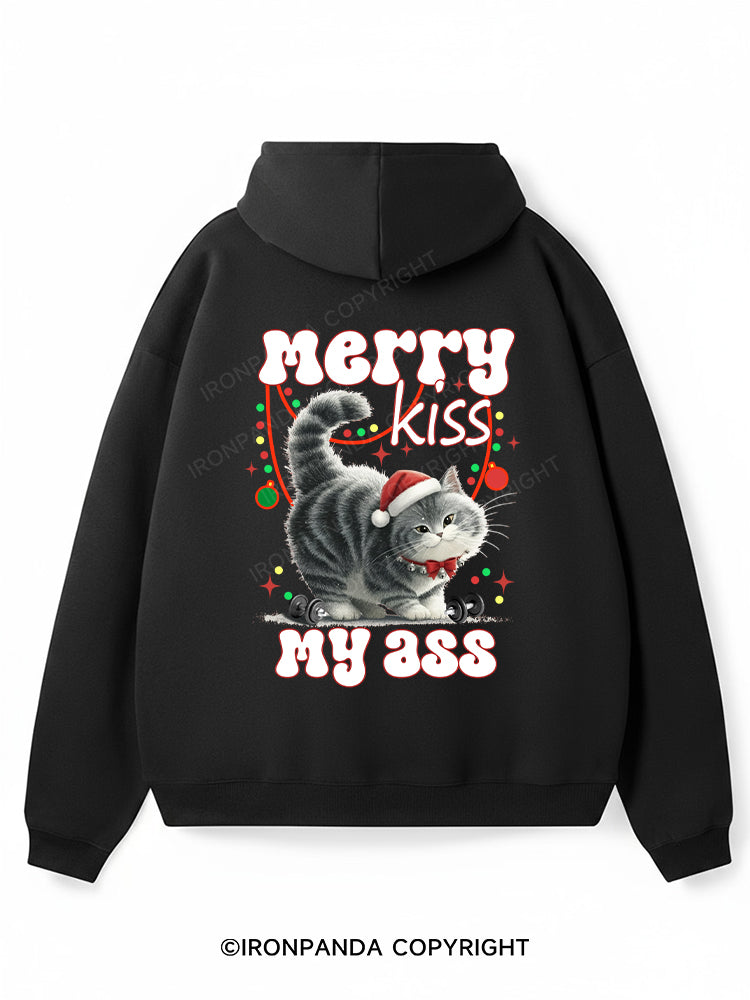 merry kiss my ass Premium Fleece Gym Hoodie