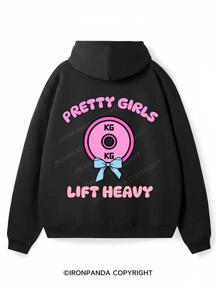 PRETTY GIRLS LIFT HEAVY Premium Fleece Gym Hoodie
