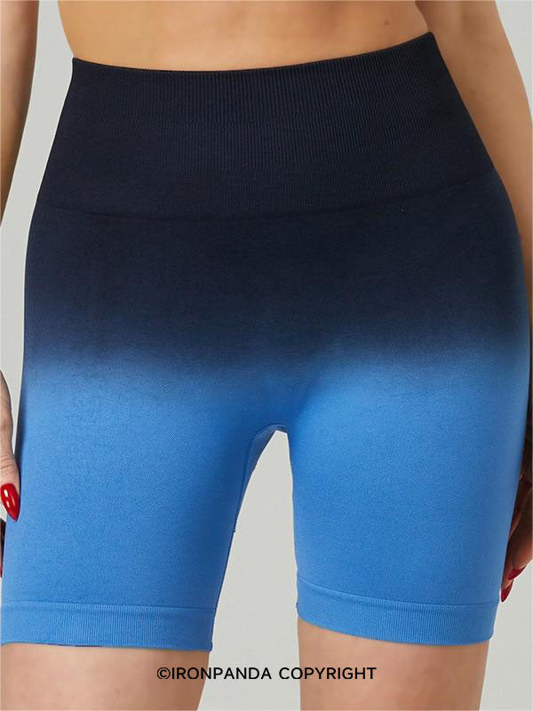 High Waist Ombre 3 Inch Yoga Shorts