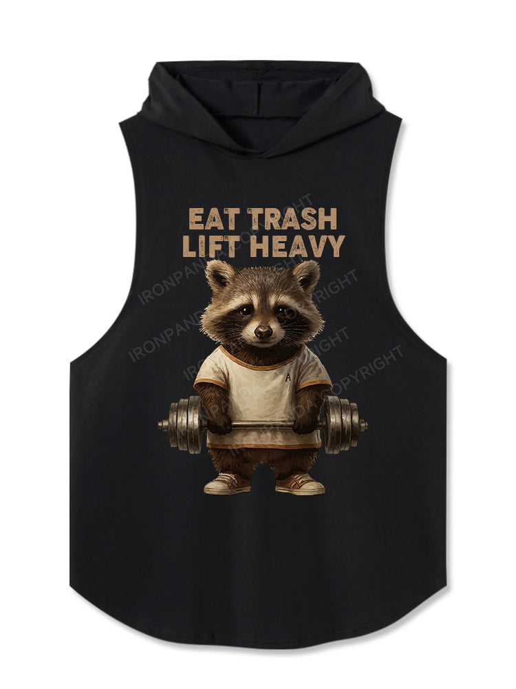 EAT TRASH LIFT HEAVY Hooded Tank