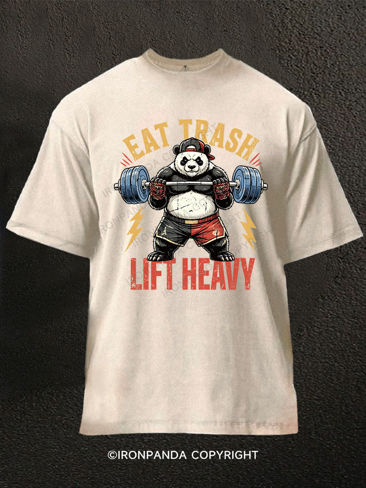 EAT TRASH LIFT HEAVY Washed Gym Shirt
