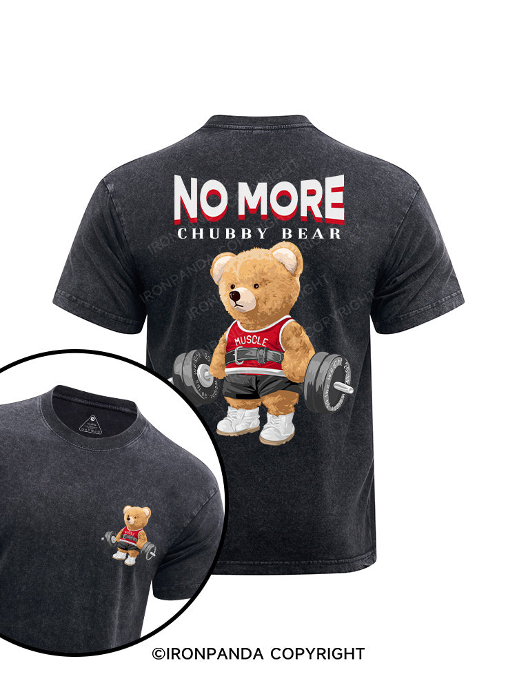 Exercise Bear  printed Washed Gym Shirt
