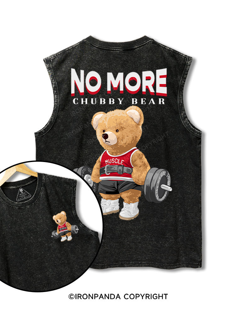 Exercise Bear printed Washed Gym tank