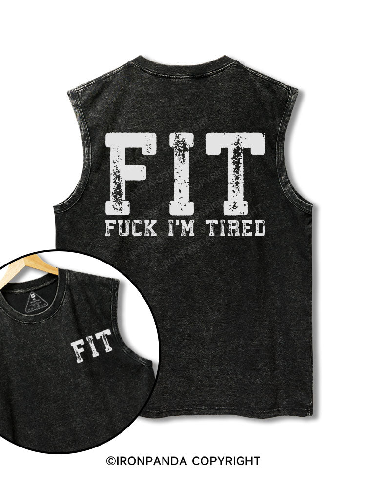 FIT printed Washed Gym tank