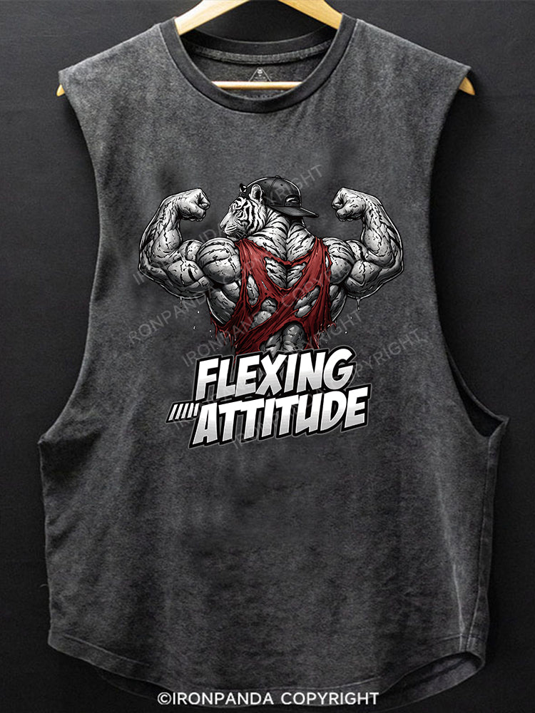 FLEXING ATTITUDE Scoop Bottom Cotton Tank