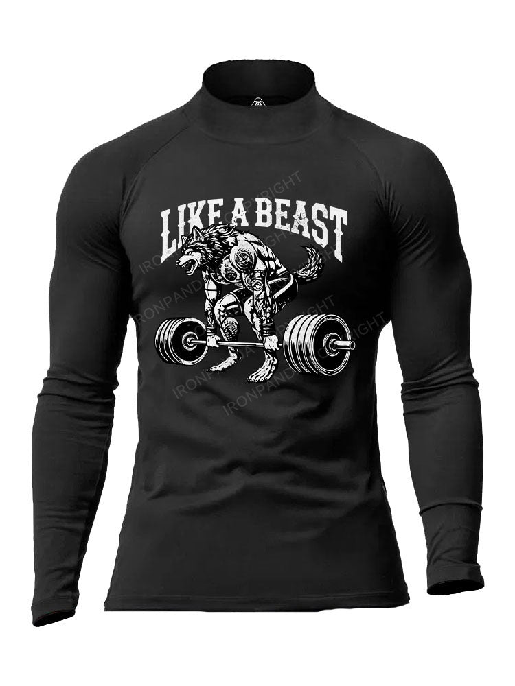 Like a Beast Men's Fitted Mock