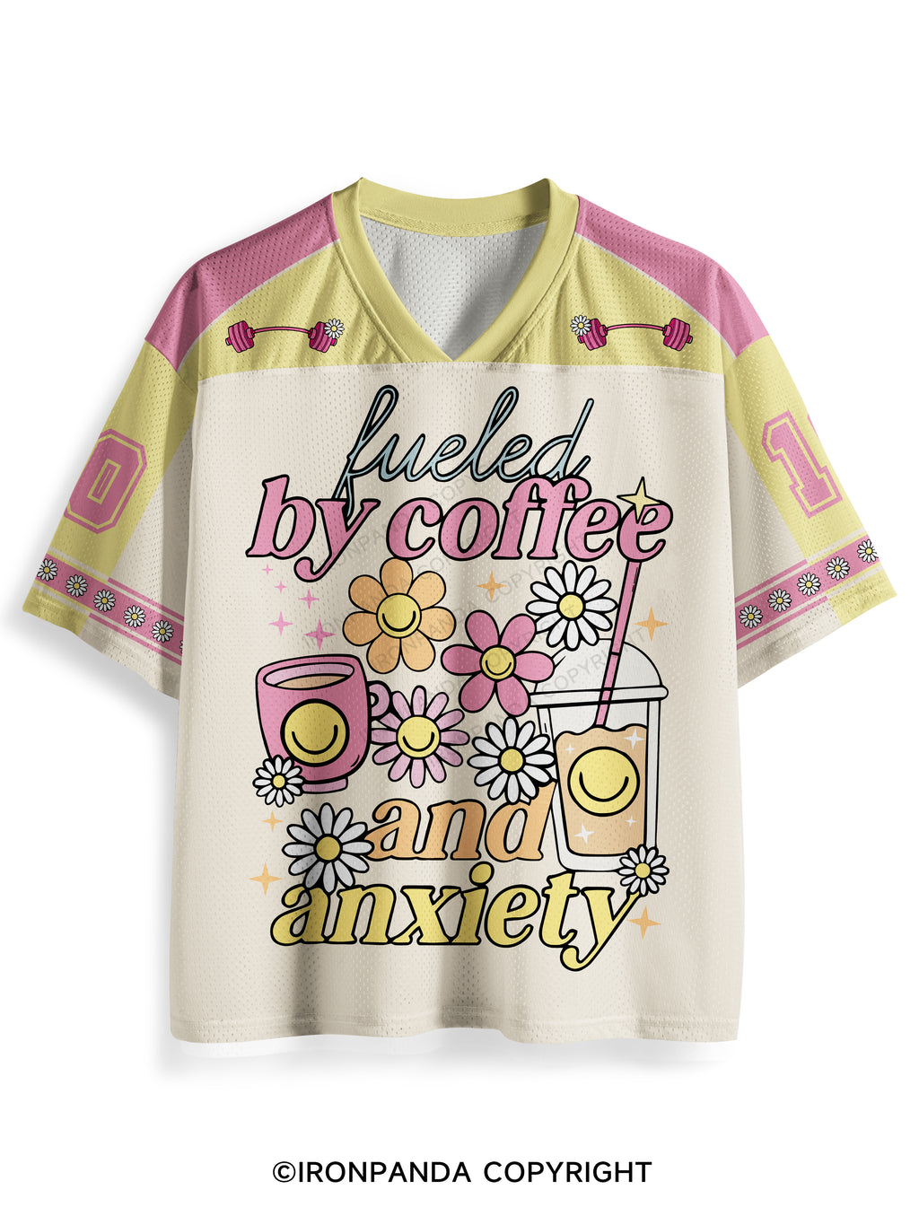 FUELED BY ICED COFFEE & ANXIETY Mesh Jersey