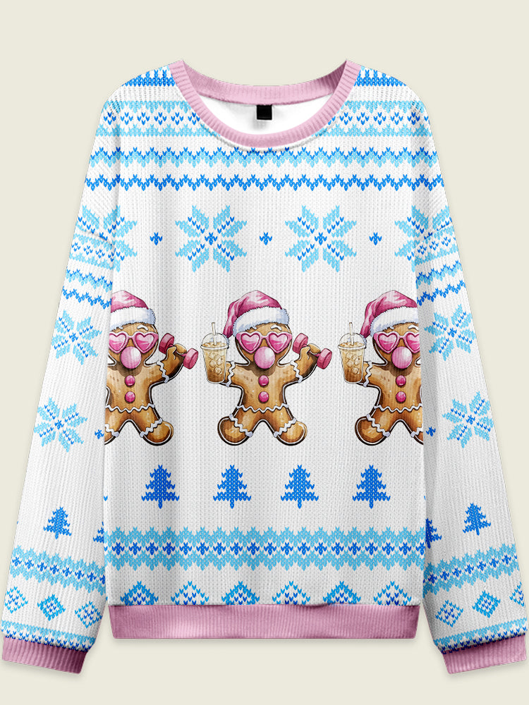 IRONPANDA Fit Gingerbread Fitness Theme Ugly Sweater