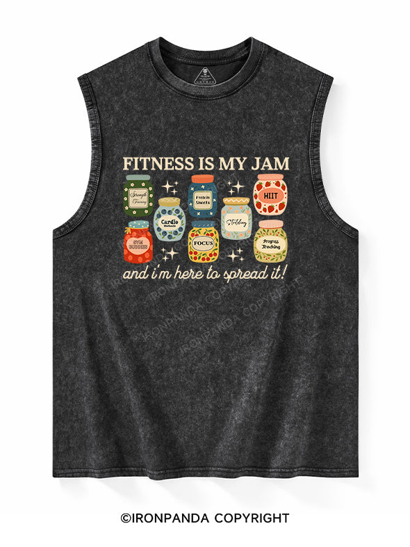 Fitness Is My Jam and I'm Here to Spread It! Washed Tank