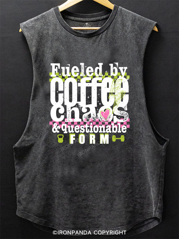 Fueled by coffee chaos & questionable form Scoop Bottom Cotton Tank
