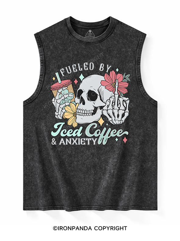 FUELED BY ICED COFFEE AND ANXIETY Washed Tank