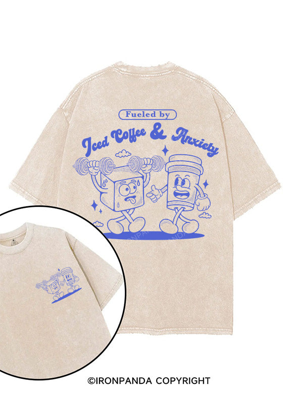 Fueled by iced coffee and anxiety printed Gym Shirt