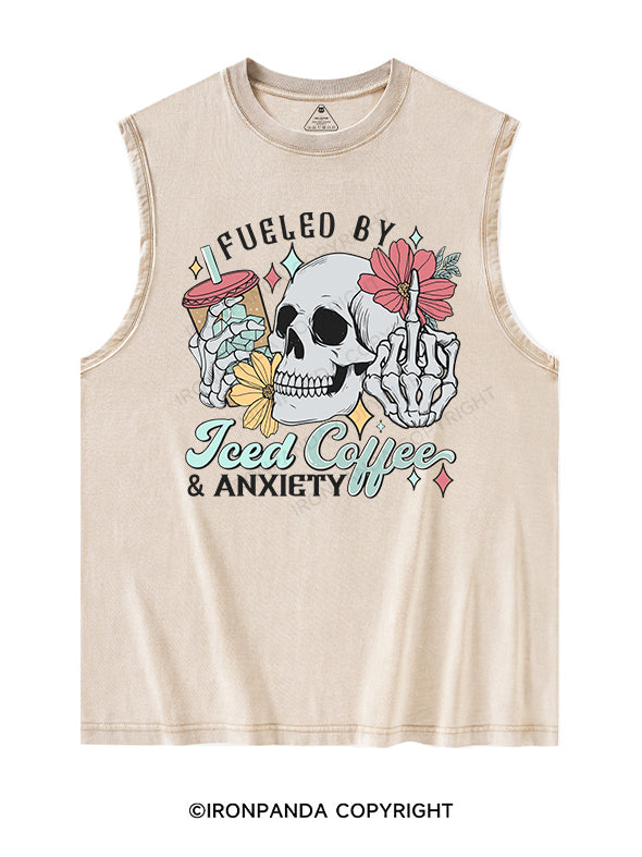 FUELED BY ICED COFFEE AND ANXIETY Washed Tank