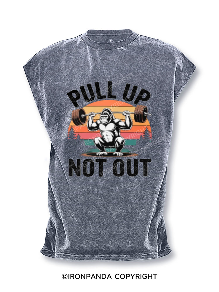 Funny Bigfoot Pull Up Not Out Fitness Cut Off Tank