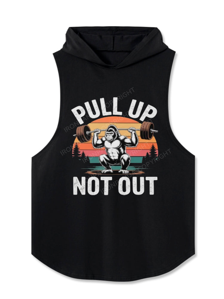 Funny Bigfoot Pull Up Not Out Fitness Hooded Tank