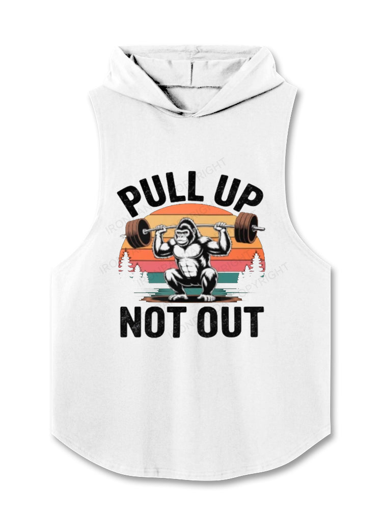Funny Bigfoot Pull Up Not Out Fitness Hooded Tank