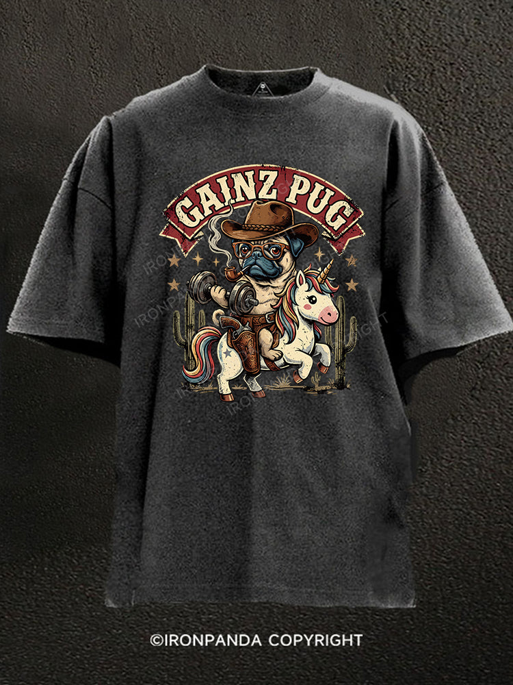 GAINZ PUG Washed Gym Shirt