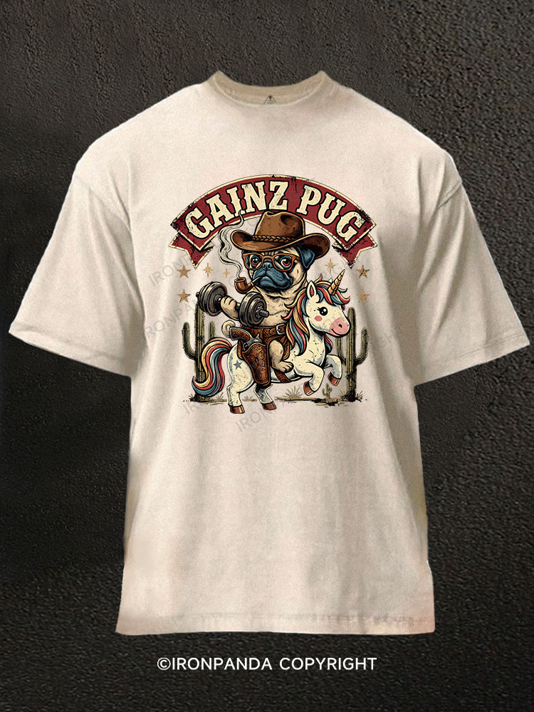 GAINZ PUG Washed Gym Shirt