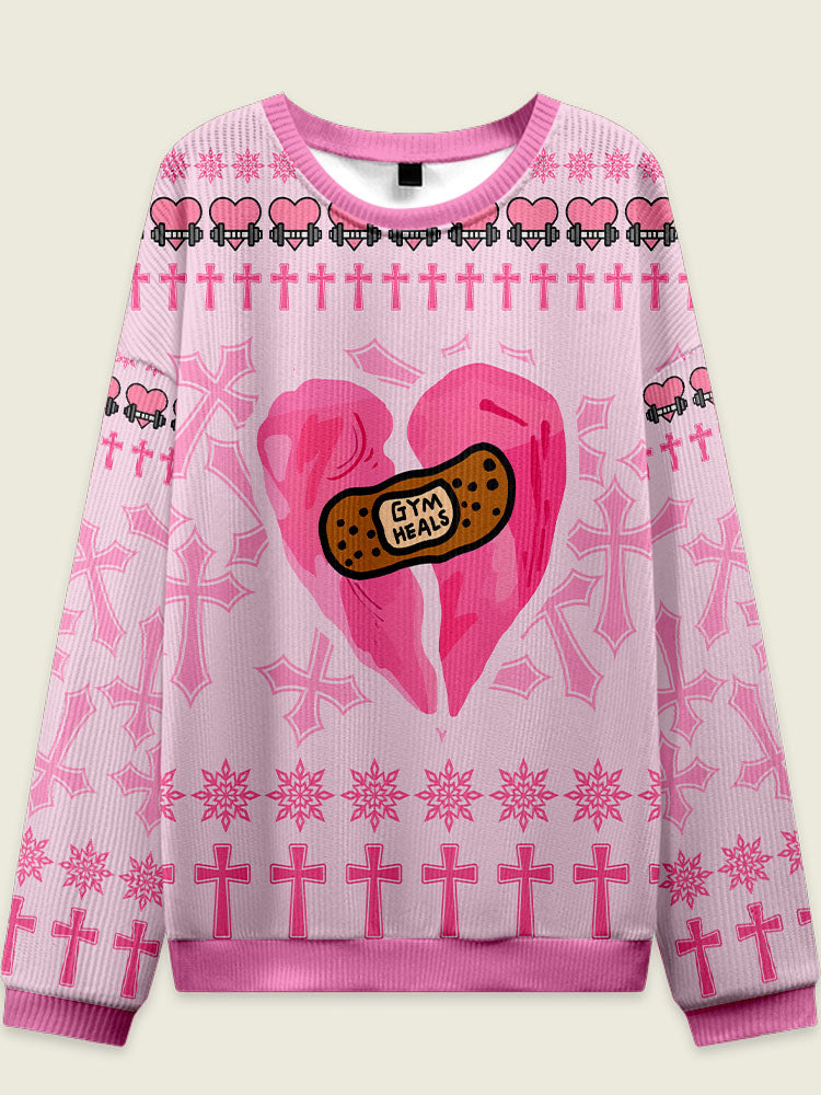GYM HEALS Fitness Theme Ugly Sweater