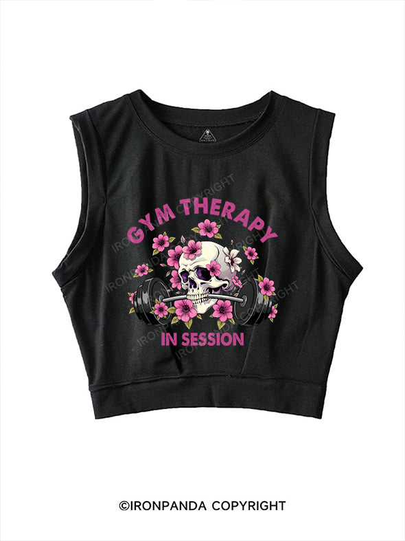 GYM THERAPY IN SESSION SLEEVELESS CROP TOPS