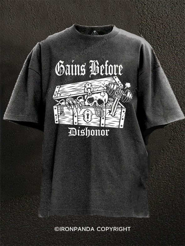 Gains Before Dishonor Washed Gym Shirt