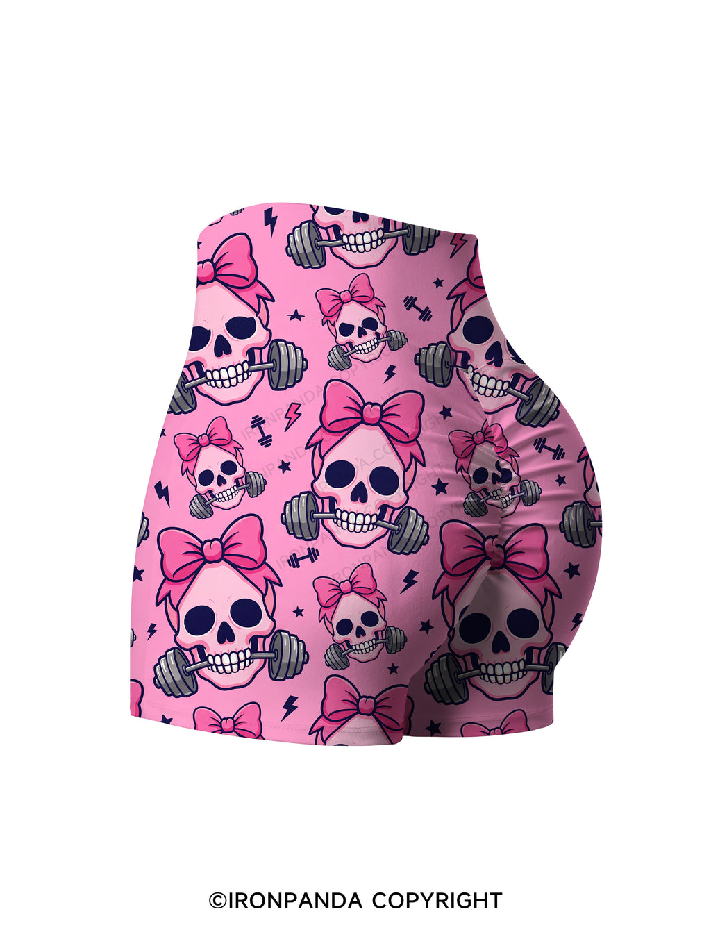 Girly Gym Skull Printed Yoga Shorts