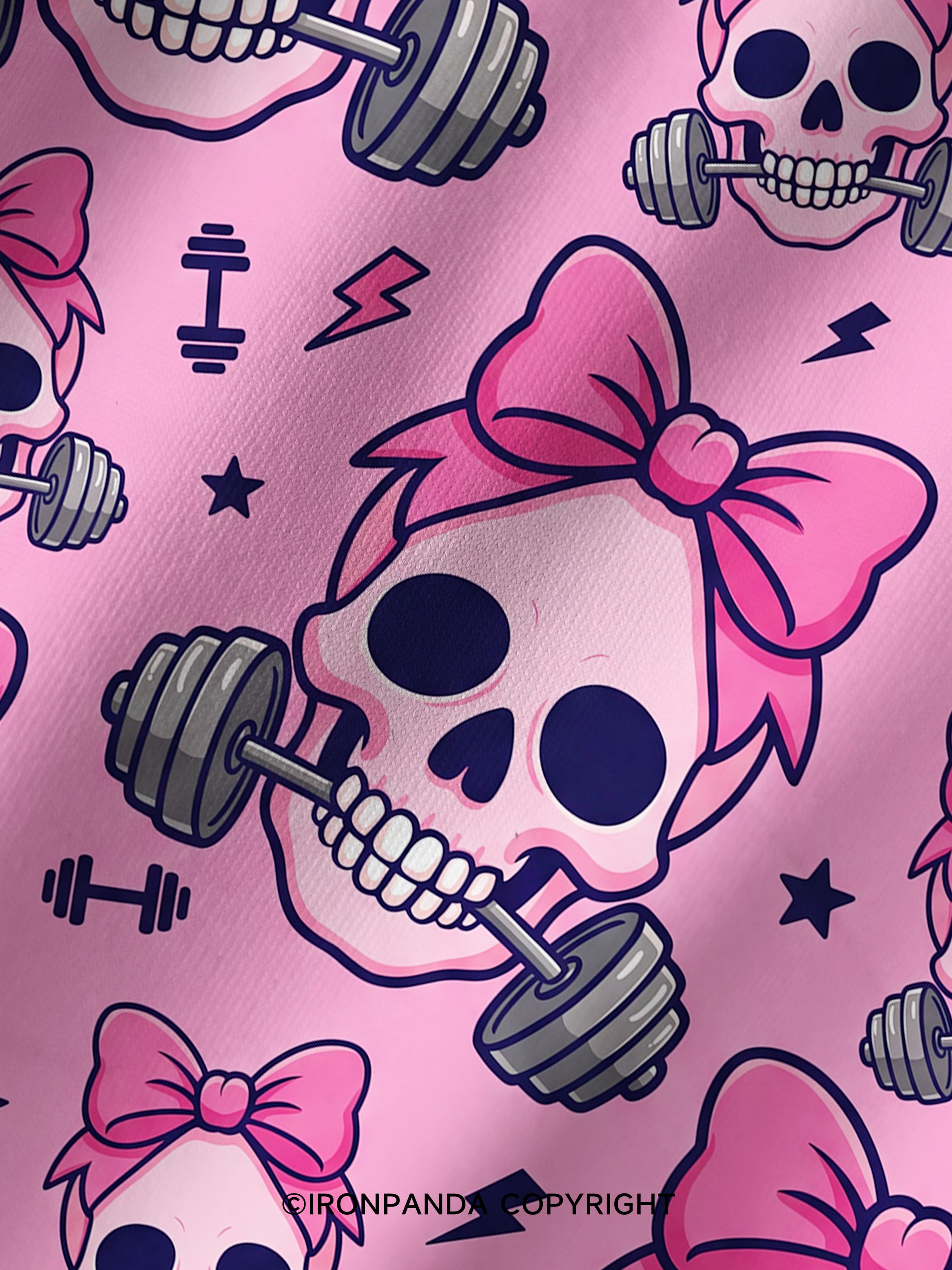 Girly Gym Skull Printed Yoga Shorts