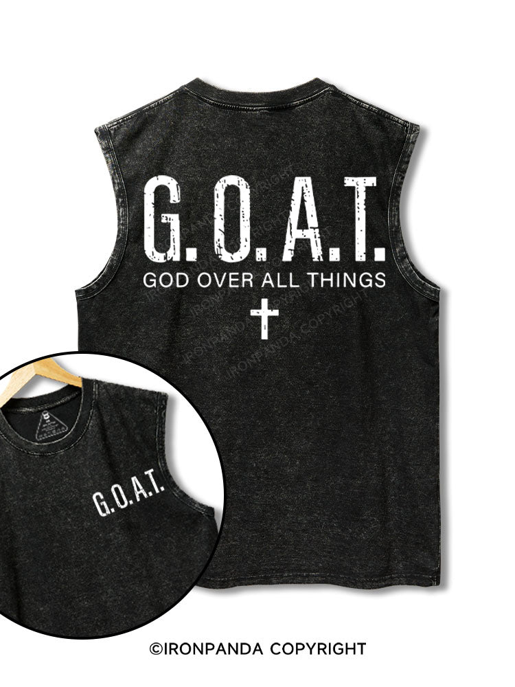God over All Things printed Washed Gym tank