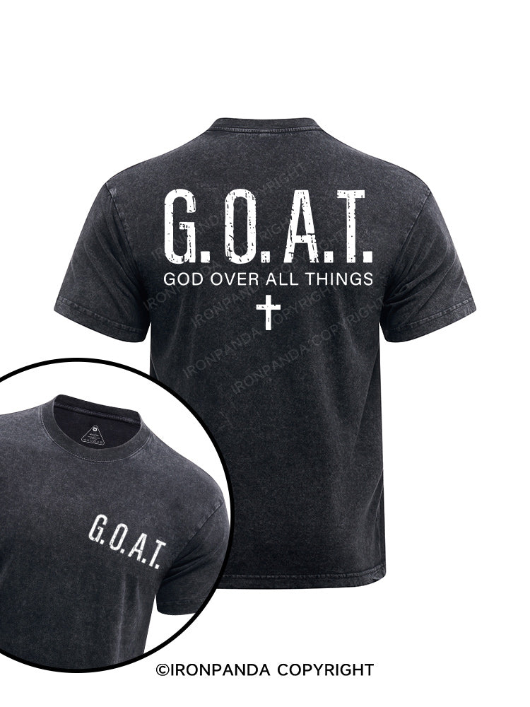 God over All Things printed Washed Gym Shirt