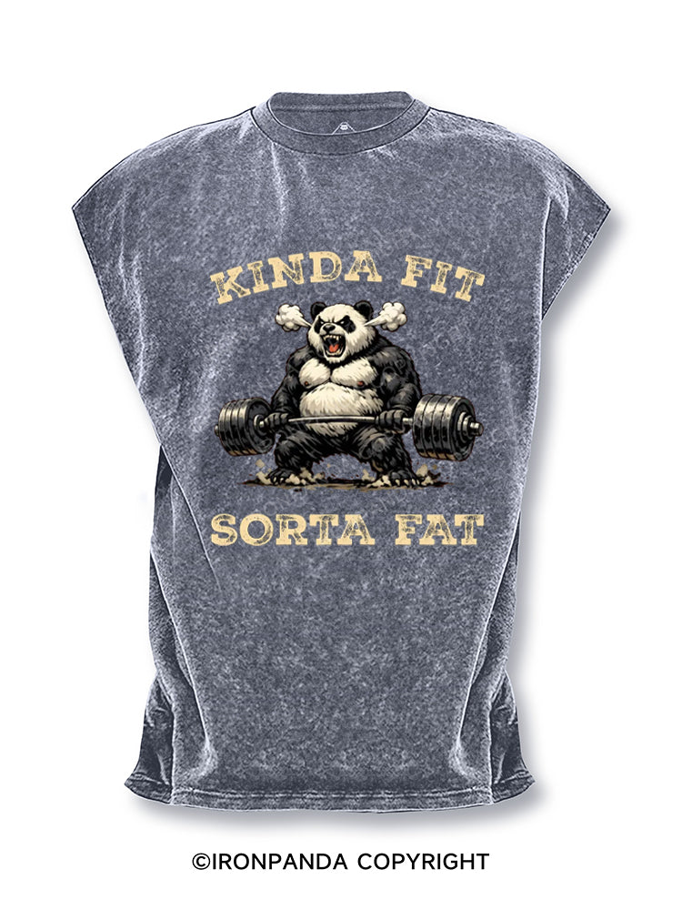 Kinda Fit Sorta Fat Panda Weightlifting Cut Off Tank