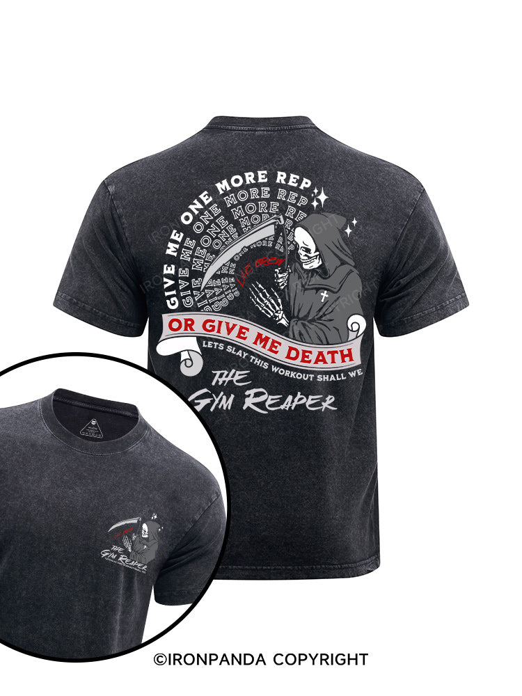 Grim Reaper printed Washed Gym Shirt