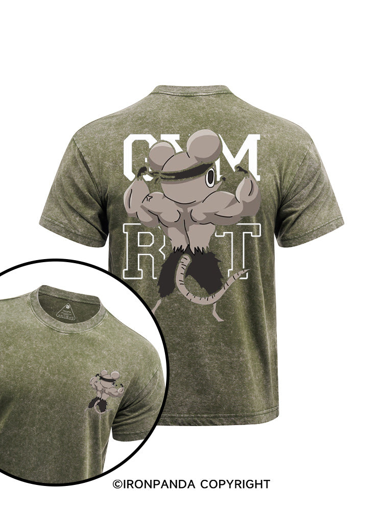Gym Rat printed Washed Gym Shirt
