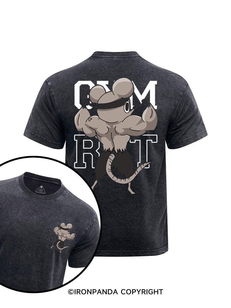 Gym Rat printed Washed Gym Shirt