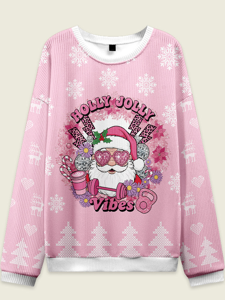 IRONPANDA HOLLY JOLLY VIBES Fitness Theme Ugly Sweater