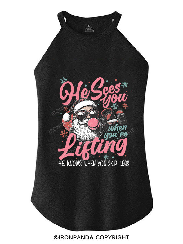 He sees you when you’re lifting ROCKER COTTON TANK