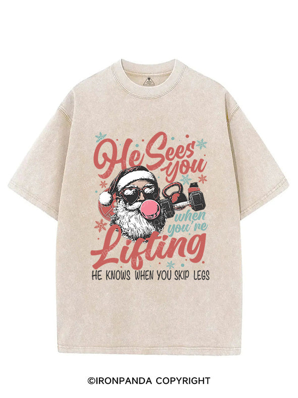 He sees you when you’re lifting VINTAGE GYM SHIRT