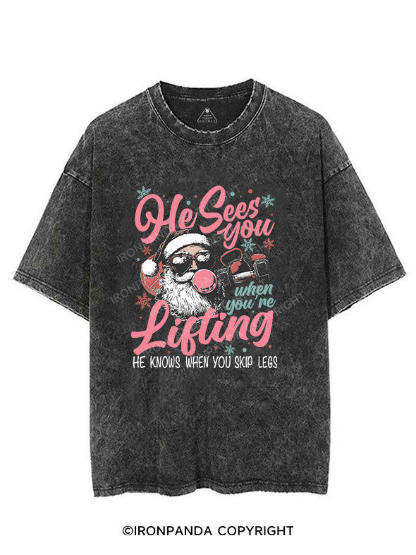 He sees you when you’re lifting VINTAGE GYM SHIRT