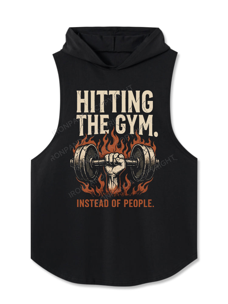 Hitting the gym instead of people Hooded Tank