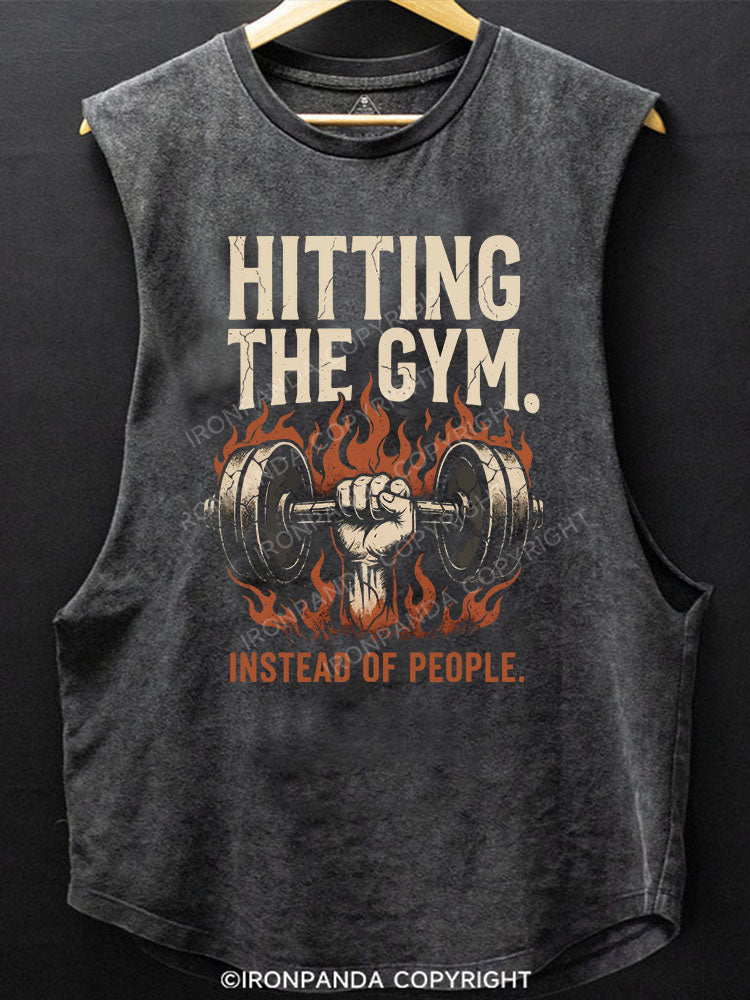 Hitting the gym instead of people Scoop Bottom Cotton Tank