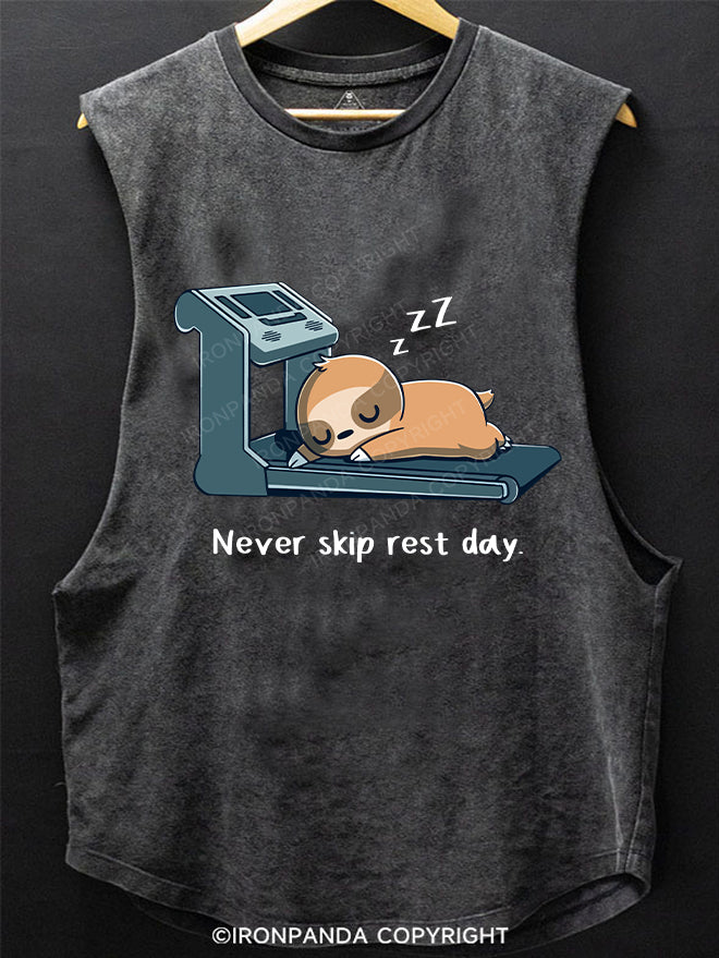 Never Skip rest Day SCOOP BOTTOM COTTON TANK