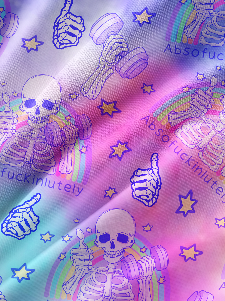ABSOFUCKINLUTELY GYM SKELETON Mesh Long Sleeve Top